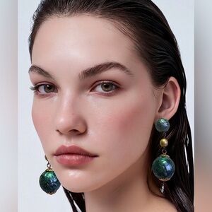 Vintage Green Glow drop earrings!!!